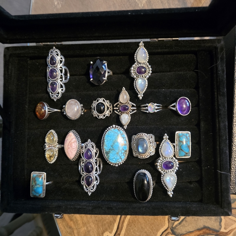 Silver and Gemstone Ring Collection